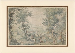 鹿狩りのあるブリュッセル近郊の風景 作： Denis van Alsloot (possibly)
