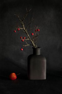 深紅のベリーの静物画