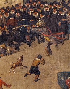 1615年5月31日のブリュッセルオマーガンクのイザベラ大公の勝利、群衆の詳細と衣装を着た人物