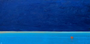 赤いボート、2012年（キャンバスに油彩） 作： Derek Hare