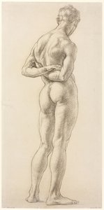 男性像の習作 1906-07年頃 黒チョーク、紙 作： Derwent Lees