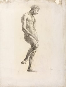 立っている男性ヌード 1906-08年頃 （紙に黒チョーク） 作： Derwent Lees