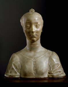 若い女性の胸像 大理石彫刻：デシデリオ・ダ・セッティニャーノ（約1430-1464） 薄さ：146 cm146 cm フィレンツェ、バルジェッロ国立美術館 作： Desiderio da Settignano