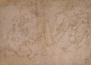 聖母子の二つの研究 作： Desiderio da Settignano
