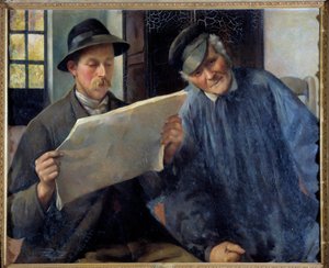 ニュース 新聞を読んでいます。 Desire Lubin (1854-1929) による絵画 20 世紀オルレアン美術館デ ボザール 作： Desire Lubin