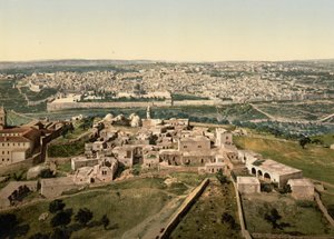 一般的なビュー、エルサレム、聖地、c.1890-c.1900（フォトクロムプリント） 作： Detroit Photographic Co.