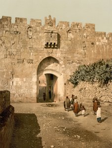 聖シュテファンの門、エルサレム、聖地、1890～1900年頃（フォトクロムプリント） 作： Detroit Photographic Co.