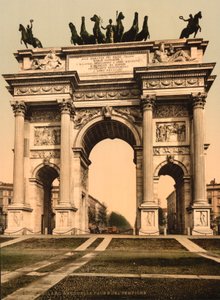 平和のアーチ、ミラノ、イタリア、c.1900 作： Detroit Publishing Co.
