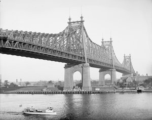 ブラックウェルズ・アイランド・ブリッジ（アメリカ・ニューヨーク市）1910年頃（モノクロ写真 作： Detroit Publishing Co.