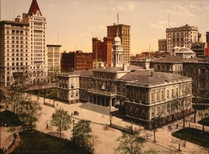 市役所、アメリカ、ニューヨーク市、1900年頃 作： Detroit Publishing Co.