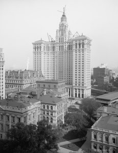 アメリカ・ニューヨーク、ニュー・ミュニシパル・ビル、1914年頃（モノクロ写真 作： Detroit Publishing Co.