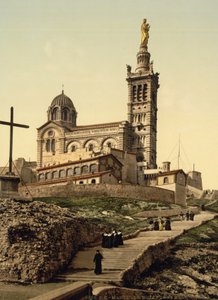 ノートルダム・ド・ラ・ガルド、マルセイユ、フランス、1890-1900年頃（フォトクロームプリント） 作： デトロイト出版株式会社
