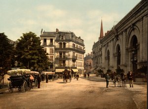 エタブリスマン・サーマル広場、エクス、フランス、1890-1900年頃（フォトクロム・プリント） 作： デトロイト出版株式会社