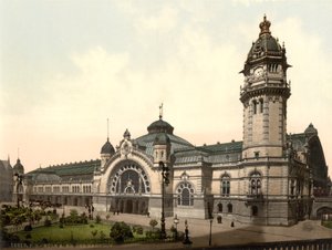 鉄道駅、ドイツ、ケルン、1900年頃 作： Detroit Publishing Co.