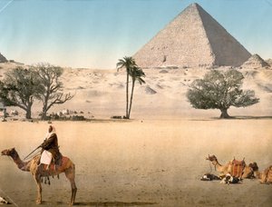 ギザの大ピラミッド付近の安静時のベドウィン、1895年頃