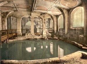 ローマ浴場と修道院、サーキュラー・バース、バース、1890-1900年頃（フォトクロム・プリント） 作： デトロイト出版株式会社