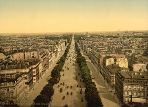 シャンゼリゼ通り、パリ、1890〜1900年頃（フォトクロム） 作： Detroit Publishing Co.