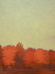 赤い果樹園-ii, 2008 (紙にパステル) 作： Diana Jahns