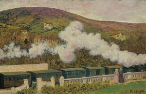 電車を通過。 1902 作： Diario or Dario de Regoyos y Valdes