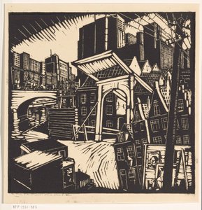 古い都市と新しい都市 (オブジェクトの原題) 作： Dick Ket (signed by artist)