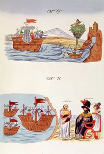 キャップ69とキャップ71、「ニュースペインのインディーズの歴史と本土の島々」のイラスト、ジュールデポルテスのプレート、1867年〜80年 作： Diego Duran