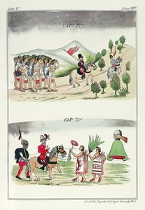 キャップ72とキャップ73、「ニュースペインのインディーズの歴史と本土の島々」のイラスト、ジュールデポルテスのプレート、1867年〜80年 作： Diego Duran