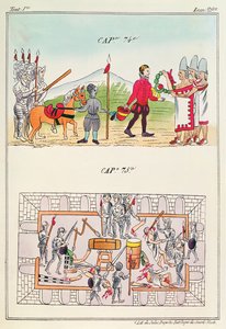 キャップ74とキャップ75、「ニュースペインのインディーズの歴史と本土の島々」のイラスト、ジュールデポルテスのプレート、1867-80年 作： Diego Duran