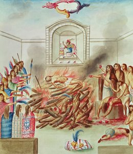 18世紀後半の「テアトロデラヌエバエスパーニャ」のトメ3番、132、人間の犠牲 作： Diego Garcia Panes y Avellan