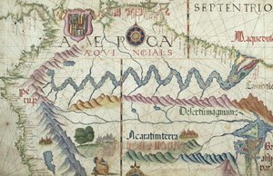 北南アメリカ、1565年の世界地図の詳細 作： Diego Homem