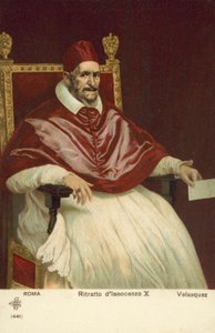 教皇イノセント10世の肖像（カラーリトグラフ 作： Diego Rodriguez de Silva y (after) Velazquez