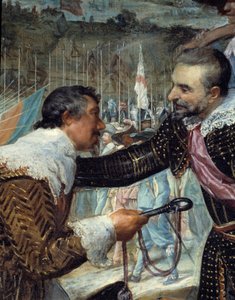 ブレダの降伏ブレダ包囲戦終了時（三十年戦争中）：1625年6月5日、Justin de Nassau（1559-1631）は、ロス・バルバセス侯爵（1569-1630）Ambrogio Spinola Doria（1569-1630）と和平交渉を行い、その際、K 作： Diego Velázquez