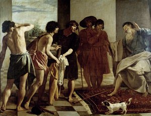 ジュゼッペのチュニックを受け取るヤコブ 作： Diego Rodriguez de Silva y Velazquez