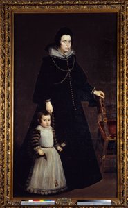 アントニア・デ・イペナリエタとその息子ルイスの肖像。ディエゴ・ロドリゲス・デ・シルヴァ・イ・ベラスケス（1599-1660）による絵画 作： Diego Velázquez