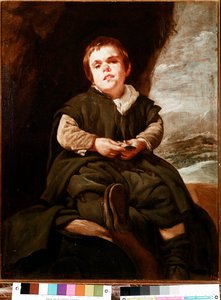 スペイン宮廷の小人、ドン・フランシソ・レスカノの肖像（油彩・キャンバス 作： Diego Velázquez