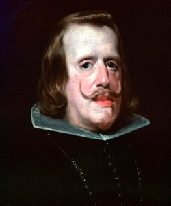 16 世紀のスペイン王フェリペ 4 世の絵画。 作： Diego Velasquez