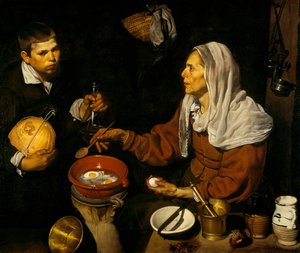 卵料理を作る老女 作： ディエゴ・ベラスケス
