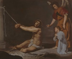キリスト教の魂が熟考した鞭打ち後のキリストc.1628-9
