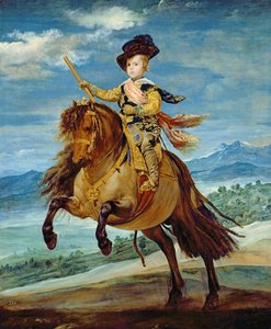 馬に乗ってプリンスバルタザールカルロス、1635-36年 作： Diego Velázquez