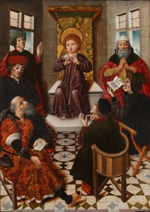 医者の中のイエス - 医者の中のキリスト - クルス、ディエゴ・デ・ラ（1482年から1500年に活動） - c. 1490 - 木に油彩 - 102x76 - ラザロ・ガルディアーノ美術館、マドリッド