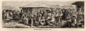 ルーマニアのTesmevar（またはTimisoara）の歩行人口です。パリからブカレストまでの航海を描いた版画（1860年、製図家ランスロット作）。エドゥアール・シャルトン監修の「Le tour du monde, nouveau journal des voyages」に掲載されている。 作： Dieudonne Auguste Lancelot