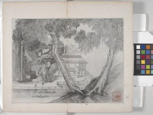 風景画帖（紙にインク） 作： Ding Yunpeng