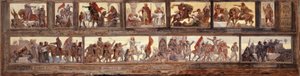 フランス史における重要な出来事シャトー・ランドン通りの学校の中庭のスケッチ 作： Diogene Ulysse Napoleon Maillart