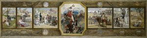パリ19区市庁舎の結婚会場のスケッチ：三色旗、共和国のアレゴリー 作： Diogene Ulysse Napoleon Maillart