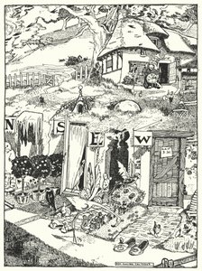 The Homes of the Four Winds（四つの風の家）」（エングレーヴィング 作： Dion Clayton Calthrop