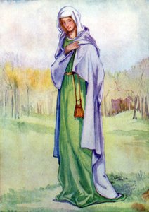 ヘンリー3世の時代の女性の衣装 作： Dion Clayton Calthrop