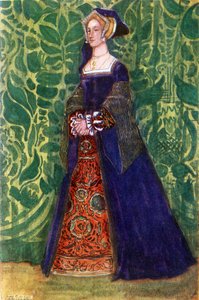 ヘンリー8世（1509-1547）の時代の女性の衣装 作： Dion Clayton Calthrop