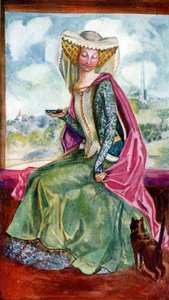 ヘンリー5世（1413-1422）の時代の女性の衣装 作： Dion Clayton Calthrop
