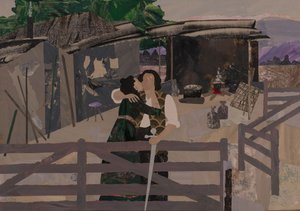 フンディングの小屋での別れ、ワーグナーの『指輪物語』、2024年（コラージュ）
