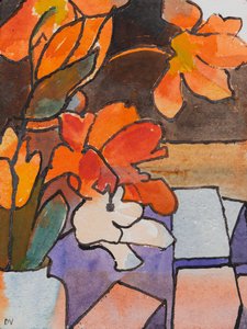 チューリップ (水彩  インク)