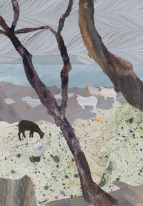 海辺の雨の日（コラージュ） 作： 